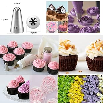 Amazon.com: 1M 2A 2D 2F 6B 234 Piping Tips Set,Star Round